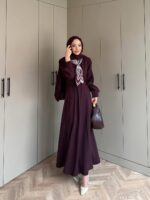⁦فستان مع سكارف مميز ناعم⁩ - الصورة ⁦2⁩