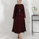 طقم تنورة مع كاب