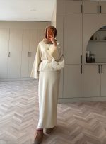 طقم صوف ربيعي مع لمعة
